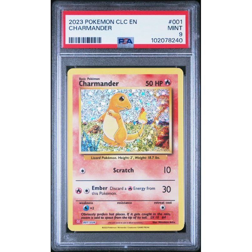 2023 Pokemon Clc-Trading Card Game Classic Charizard & Ho-Oh Ex Deck #001 Charmander PSA 9