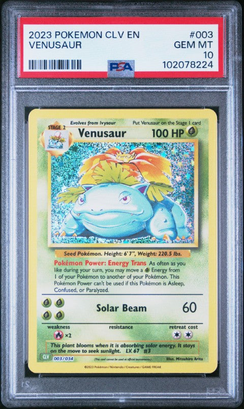 2023 Pokemon Clv-Trading Card Game Classic Venusaur & Lugia Ex Deck #003 Venusaur PSA 10