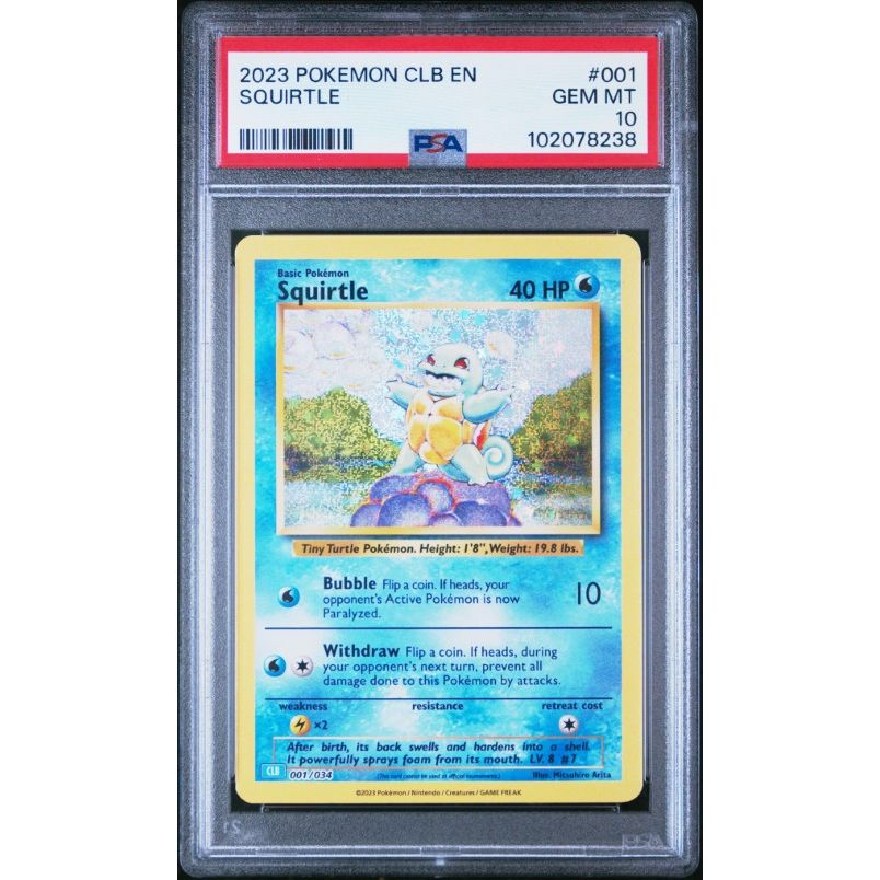 2023 Pokemon Clb-Trading Card Game Classic Blastoise & Suicune Ex Deck #001 Squirtle PSA 10