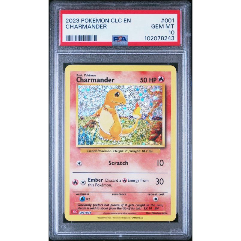 2023 Pokemon Clc-Trading Card Game Classic Charizard & Ho-Oh Ex Deck #001 Charmander PSA 10