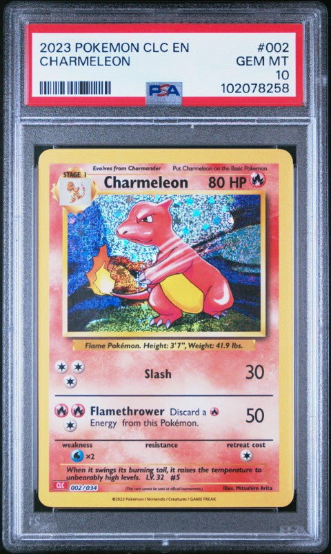 2023 Pokemon Clc-Trading Card Game Classic Charizard & Ho-Oh Ex Deck #002 Charmeleon PSA 10