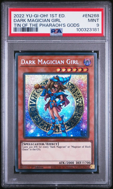 2022 Yu-Gi-Oh! Tin Of The Pharaoh's Gods #EN268 Dark Magician Girl PSA 9