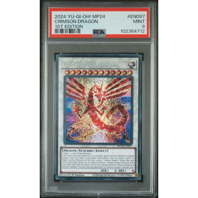 2024 Yu-Gi-Oh! Mp24-25th Anniversary Tin: Dueling Mirrors #EN097 Crimson Dragon 1st Edition PSA 9