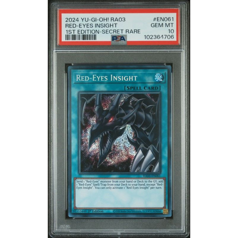 2024 Yu-Gi-Oh! Ra03-Quarter Century Bonanza #EN061 Red-Eyes Insight 1st Edition-Secret Rare PSA 10