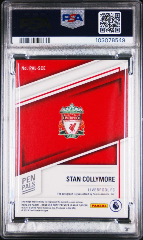 2022-23 Panini Donruss Elite Premier League Pen Pals Signatures #SCE Stan Collymore PSA 7