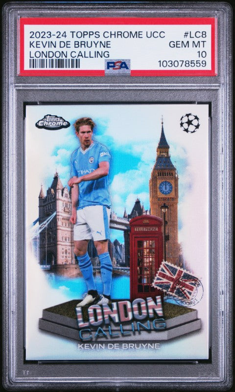 2023-24 Topps Chrome Uefa Club Competitions London Calling #LC8 Kevin De Bruyne PSA 10