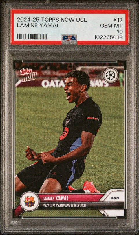 2024-25 Topps Now Uefa Champions League #17 Lamine Yamal PSA 10