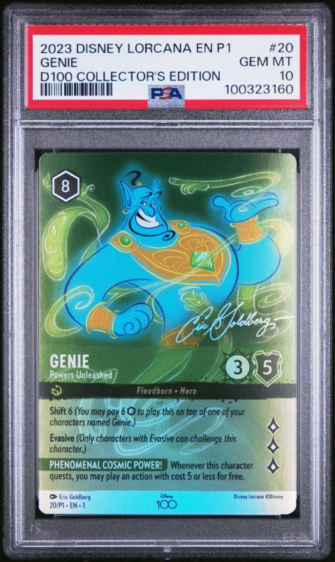 2023 Disney Lorcana En P1-Promo #20 Genie D100 Collector's Edition PSA 10