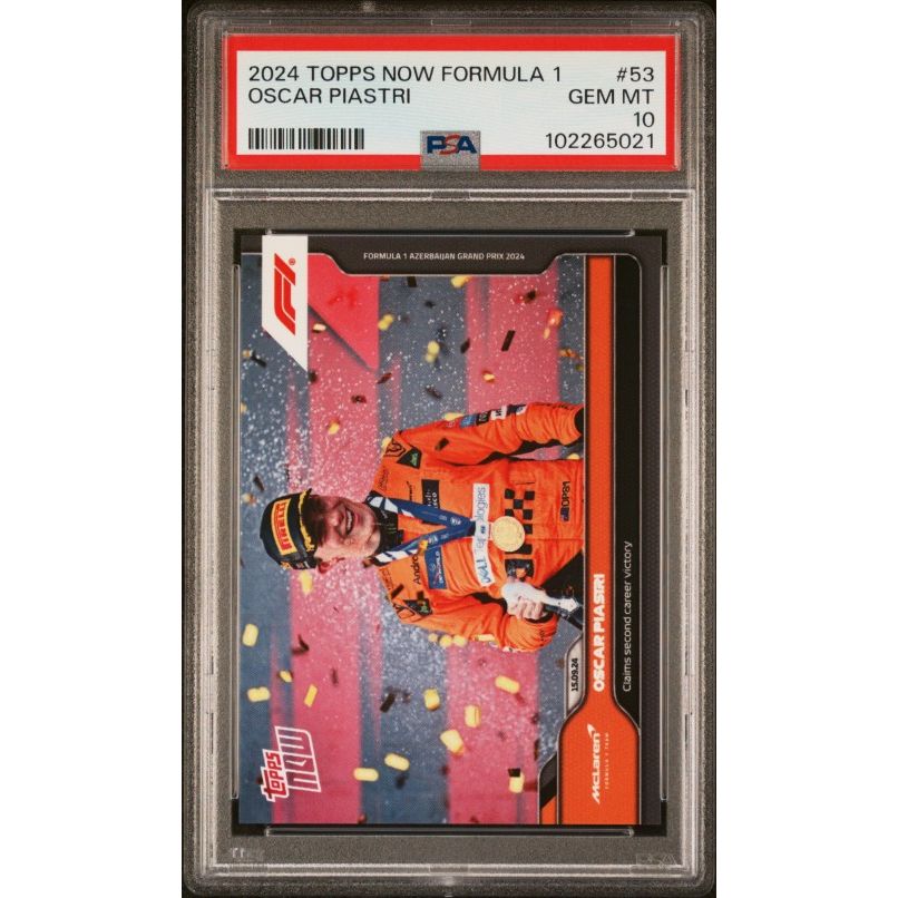 2024 Topps Now Formula 1 #53 Oscar Piastri PSA 10