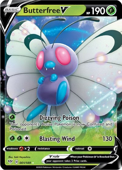 Sword & Shield Darkness Ablaze - 001/189 Butterfree V Ultra Rare