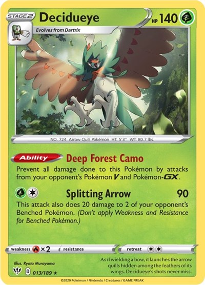 Sword & Shield Darkness Ablaze - 013/189 Decidueye Holo Rare