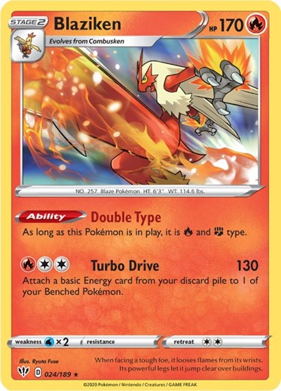 Sword & Shield Darkness Ablaze - 024/189 Blaziken Holo Rare