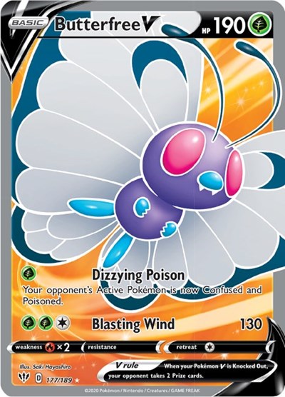 Sword & Shield Darkness Ablaze - 177/189 Butterfree V (Full Art) Ultra Rare