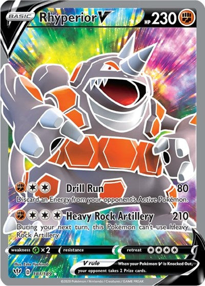 Sword & Shield Darkness Ablaze - 181/189 Rhyperior V (Full Art) Ultra Rare