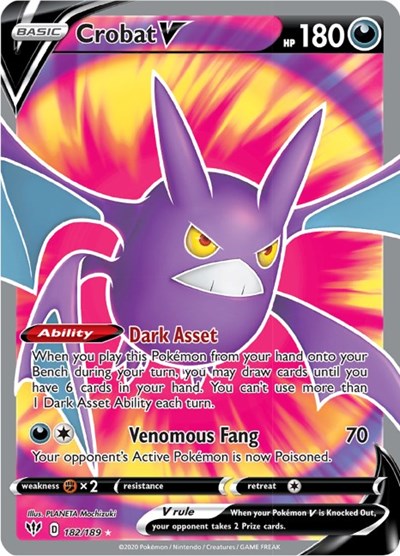 Sword & Shield Darkness Ablaze - 182/189 Crobat V (Full Art) Ultra Rare