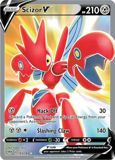 Sword & Shield Darkness Ablaze - 183/189 Scizor V (Full Art) Ultra Rare