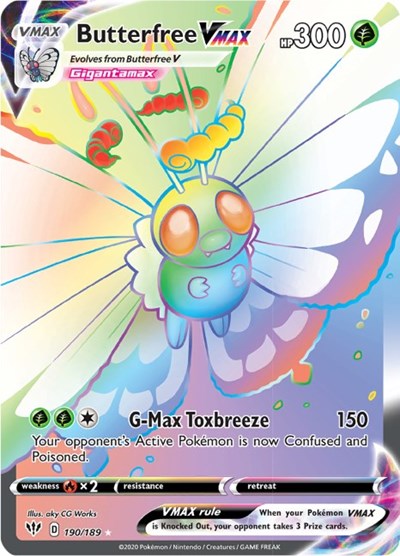 Sword & Shield Darkness Ablaze - 190/189 Butterfree VMAX Secret Rare