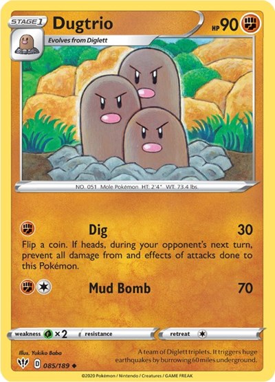 Sword & Shield Darkness Ablaze - 085/189 Dugtrio Uncommon