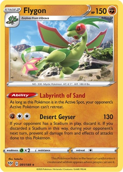 Sword & Shield Darkness Ablaze - 091/189 Flygon Rare