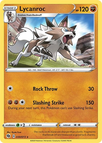 Champions Path - 30/73 Lycanroc Holo Rare