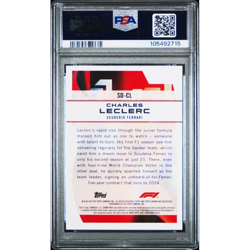 2022 Topps Chrome Formula 1 Speed Demons #SDCL Charles Leclerc Speed Demons PSA 9