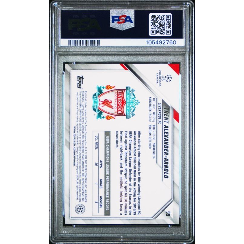 2021 Topps Chrome Uefa Champions League #99 T.Alexander-Arnold PSA 10