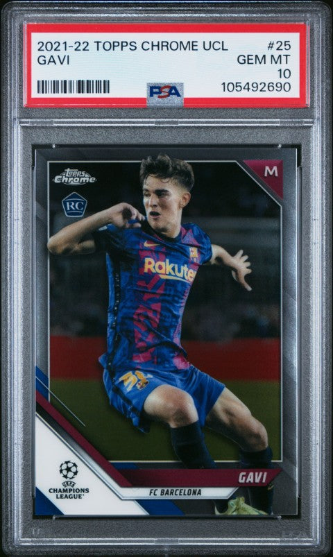 2021 Topps Chrome Uefa Champions League #25 Gavi (Rookie Card) PSA 10