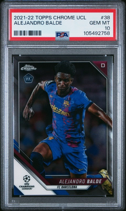 2021 Topps Chrome Uefa Champions League #38 Alejandro Balde (Rookie Card) PSA 10