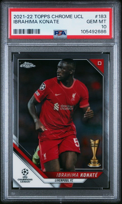 2021 Topps Chrome Uefa Champions League #183 Ibrahima Konate (All-Star Rookie) PSA 10