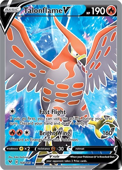 Sword & Shield Vivid Voltage - 168/185 Talonflame V (Full Art) Ultra Rare