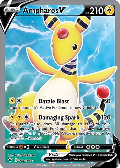 Sword & Shield Vivid Voltage - 171/185 Ampharos V (Full Art) Ultra Rare