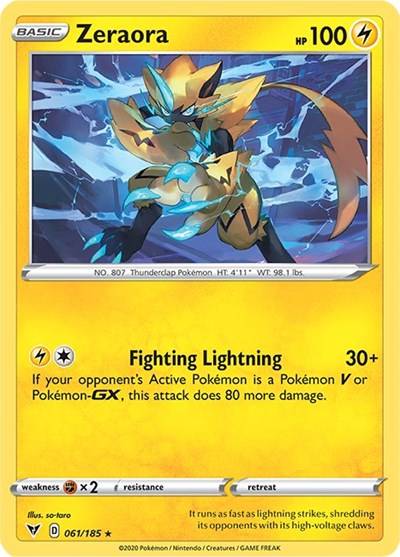 Sword & Shield Vivid Voltage - 061/185 Zeraora Holo Rare