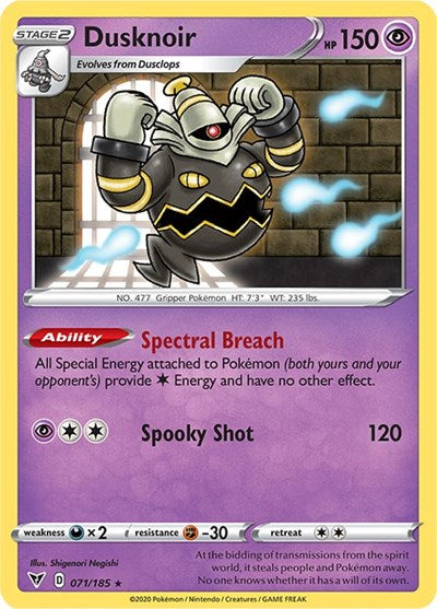 Sword & Shield Vivid Voltage - 071/185 Dusknoir Holo Rare