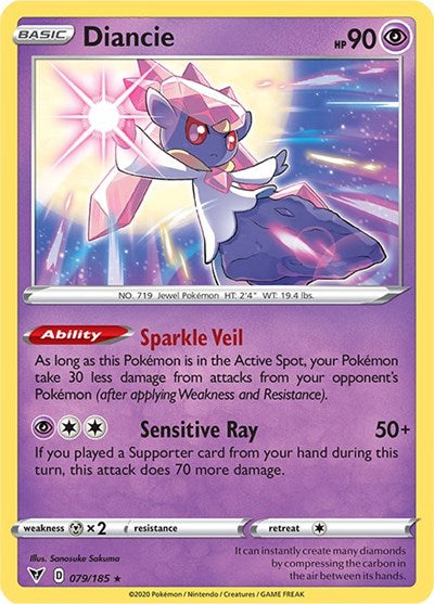 Sword & Shield Vivid Voltage - 079/185 Diancie Holo Rare