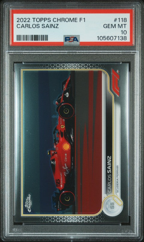 2022 Topps Chrome Formula 1 #118 Carlos Sainz PSA 10