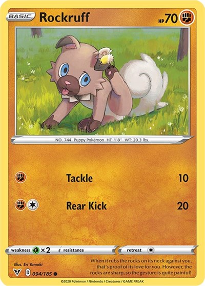 Sword & Shield Vivid Voltage - 094/185 Rockruff Common