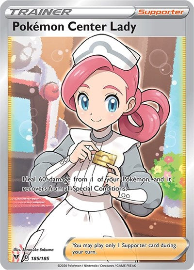 Sword & Shield Vivid Voltage - 185/185 Pokemon Center Lady (Full Art) Ultra Rare