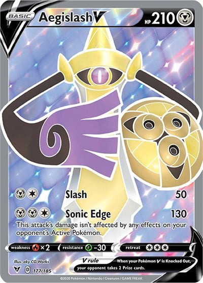 Sword & Shield Vivid Voltage - 177/185 Aegislash V (Full Art) Ultra Rare