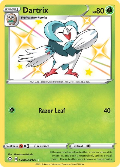 Shining Fates Shiny Vault - SV002/SV122 Dartrix Shiny Holo Rare
