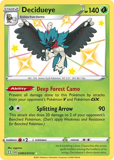 Shining Fates Shiny Vault - SV003/SV122 Decidueye Shiny Holo Rare