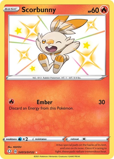 Shining Fates Shiny Vault - SV015/SV122 Scorbunny Shiny Holo Rare