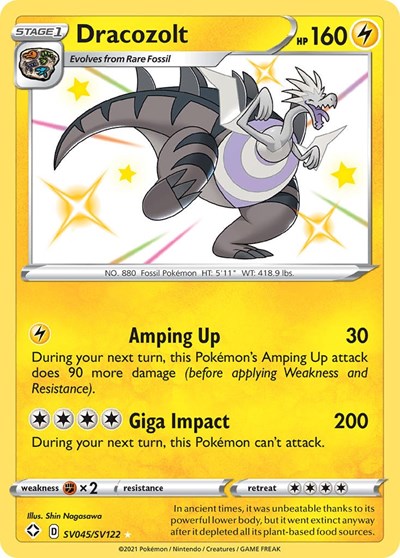 Shining Fates Shiny Vault - SV045/SV122 Dracozolt Shiny Holo Rare