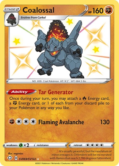 Shining Fates Shiny Vault - SV069/SV122 Coalossal Shiny Holo Rare