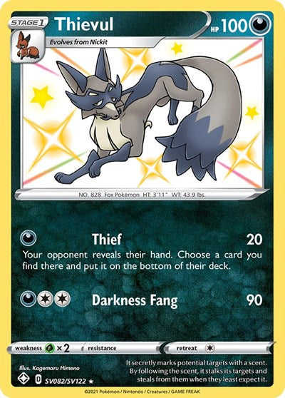 Shining Fates Shiny Vault - SV082/SV122 Thievul Shiny Holo Rare