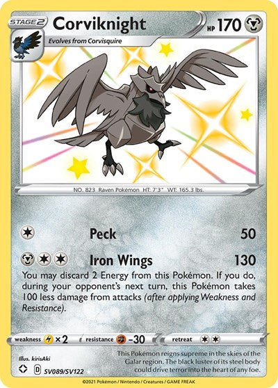 Shining Fates Shiny Vault - SV089/SV122 Corviknight Shiny Holo Rare