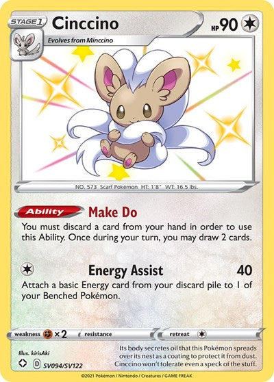 Shining Fates Shiny Vault - SV094/SV122 Cinccino Shiny Holo Rare