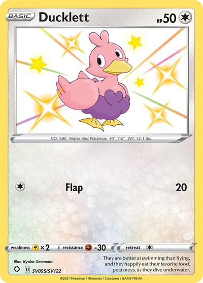 Shining Fates Shiny Vault - SV095/SV122 Ducklett Shiny Holo Rare