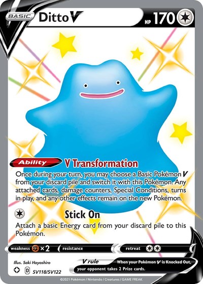 Shining Fates Shiny Vault - SV118/SV122 Ditto V Shiny Holo Rare