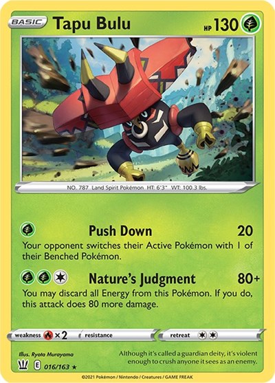 Sword & Shield Battle Styles - 016/163 Tapu Bulu Holo Rare