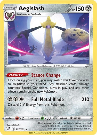 Sword & Shield Battle Styles - 107/163 Aegislash Holo Rare